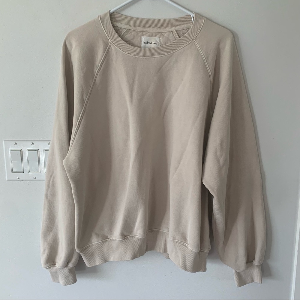 Wilfred Free Fleece Oatmeal Crewneck Sweatshirt Women’s Large L Aritzia